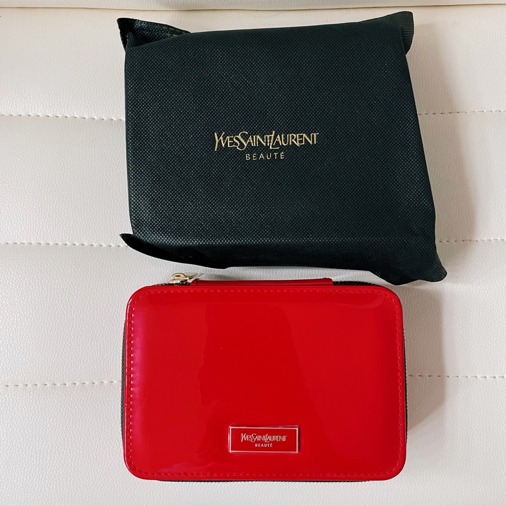 YSL Yves Saint Laurent Beauty Cosmetic Case / Makeup Bag with Mirror